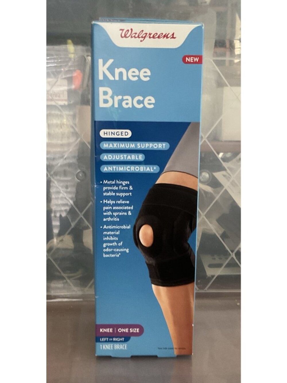 Walgreens ~Knee Support w/ 4 Straps ~Adjustable ~1 Size Fits Most ~Left Or Right